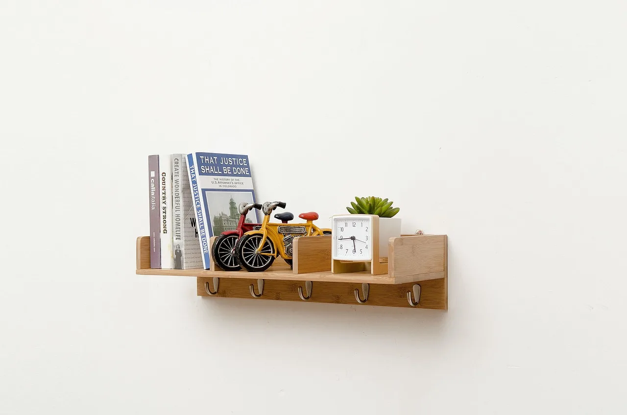 wandhalterung, bücherregal, racks